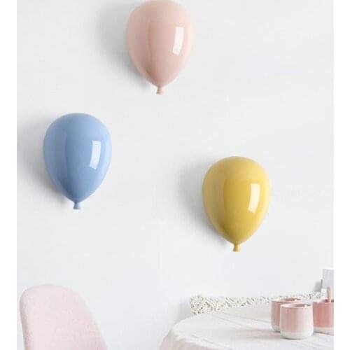 Ceramic Balloon Modelling Wall Hanging Decoration Wall Mounted Art Living Room Kids Bedroom Ornament Home Decor Friends Gifts