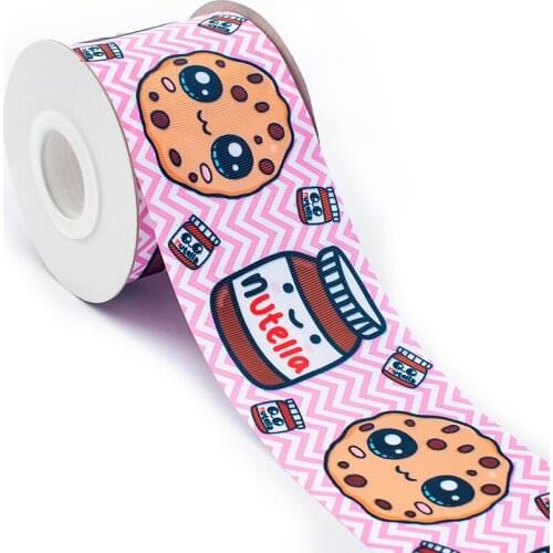 Snacks Printed Grosgrain/Satin 5 Yards 25mm/38mm/50mm/75mm Ribbon for Party Decorations DIY Sewing Crafts