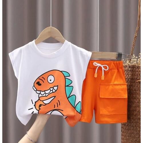 Boy Suit 2021 New Children Clothes Kids Fashion Summer Baby Boy Sleeveless Vest Shorts Set