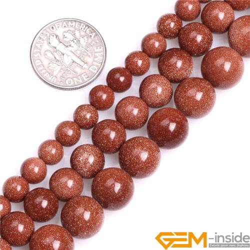6 8 10mm Natural Stone Gold Sandstone Round Acceories Beads For Jewelry Making Strand 15 inch DIY Loose Bead For Bracelet