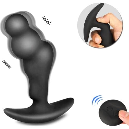 Powerful Vibrating Prostate Massager for Men with Wireless Remote Control Erotic Male Silicone Anal Butt Plug Sex Toys for Adult