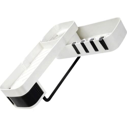 Wall Mounted Shelf No-drilling Rotating Toiletries Storage Rack for Kitchen Bathroom