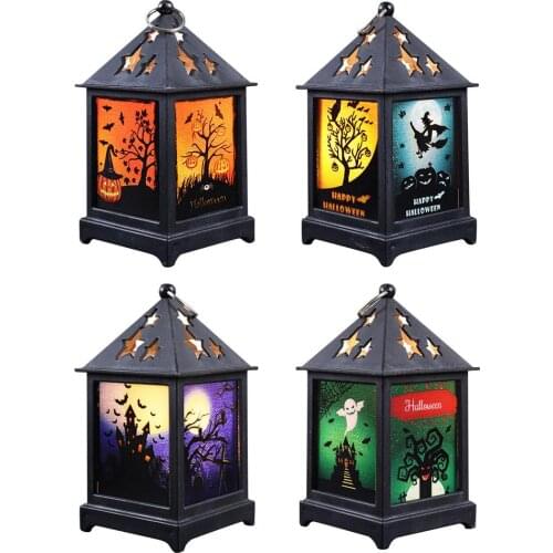 Halloween Night Light LED Glowing Pumpkin Lantern Prop Decoration Bar Haunted House Atmosphere Props Pumpkin Witch Night Light