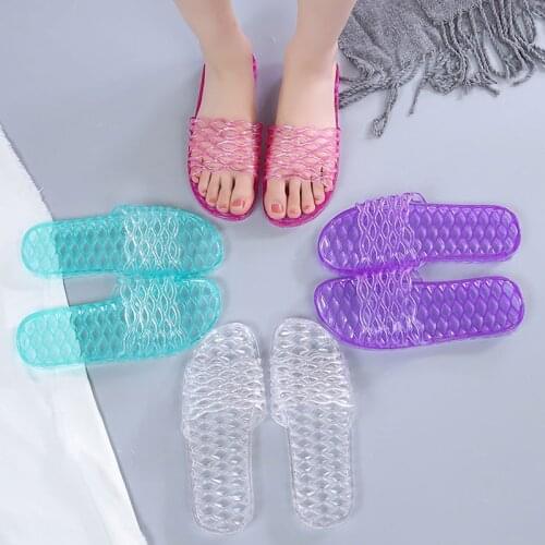 New summer womens slippers non-slip transparent women beach slippers