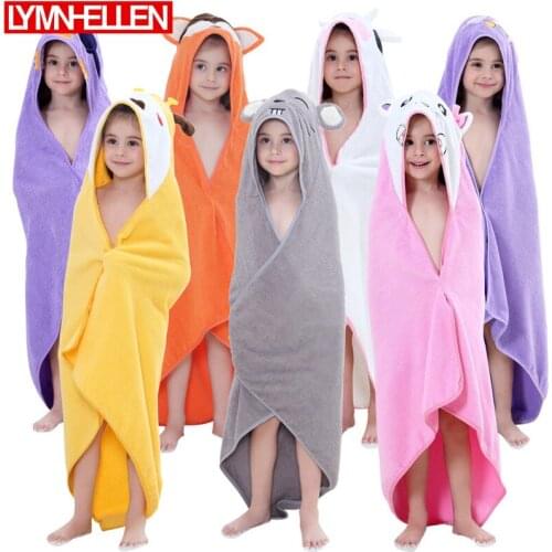 Spring and Summer New Kids Towel Toddler Cotton Bathrobe Baby Boys Girls Hooded Bath Towel Lovely Children Hooded Cartoon Towel