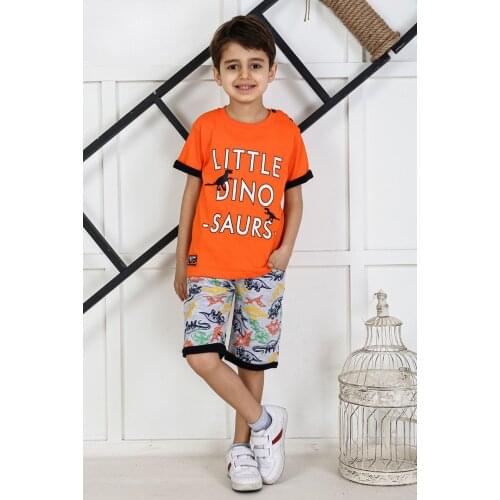 Orange Baby Boy Teenage Clothes Suit Summer Male Children T-Shirt Shorts 2 Piece Clothing Set Beach Boys Outfits sport Models