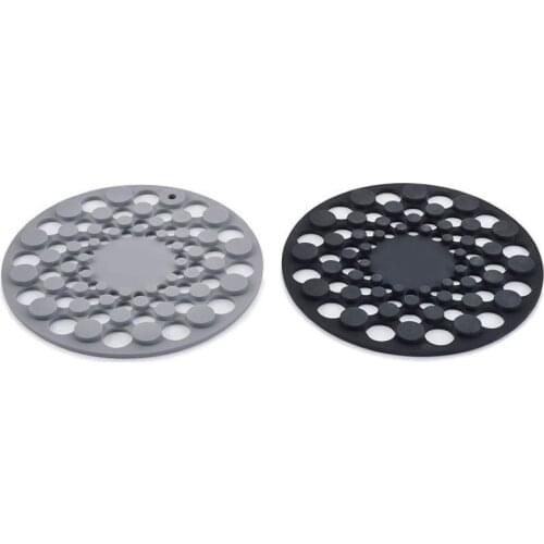 Round Insulation Silicone Mat Creative 2in1 Detachable Drink Coaster Non-slip Table Placemats Pot Heat-resistant Pads Kitchen