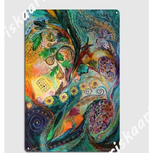 Seven Species Of Holy Land I Poster Metal Plaque Wall Decor personalized Living Room Club Party Tin sign Posters