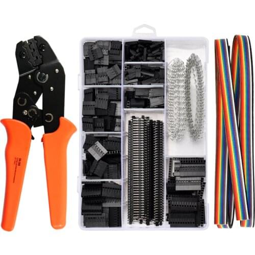 SN-28B+1550Pcs Dupont Connector crimping tool mini crimp pliers terminal ferrule crimper wire hand tool set terminals clamp kit