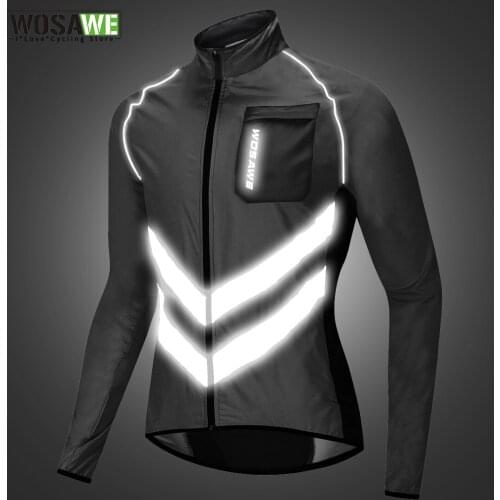 Reflective Jacket Cycling Long Sleeve Wind Bike Windbreaker Windproof Waterproof Quick Dry MTB Jersey Jackets Windcoat