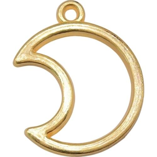 WYSIWYG 10pcs 21x26mm Crescent Moon Charms For Jewelry Making 3 Colors Accessories For Jewelry Making