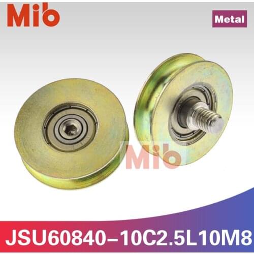 10PCS/lot M8 thread 608zz METAL bearing U/V groove 4cm pulley guide wheel, wire rope lifting wheel JSU60840-10C2L10M8