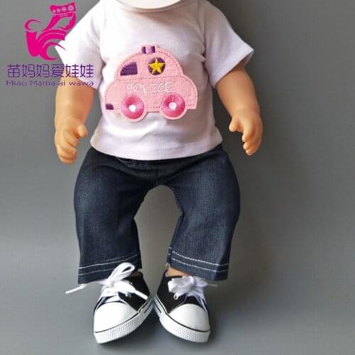 43cm Baby Doll Outfit Snow White Princess T-shirt and Jeans Pants for 18 Inch Girl Dolls Clothes Set