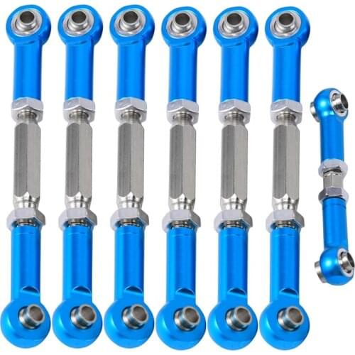 7PCS Adjustable Metal Pull Rod Link Rod Linkage for 1/10 Traxxas Slash 4X4 / 2WD Short Course Car Upgrade Parts