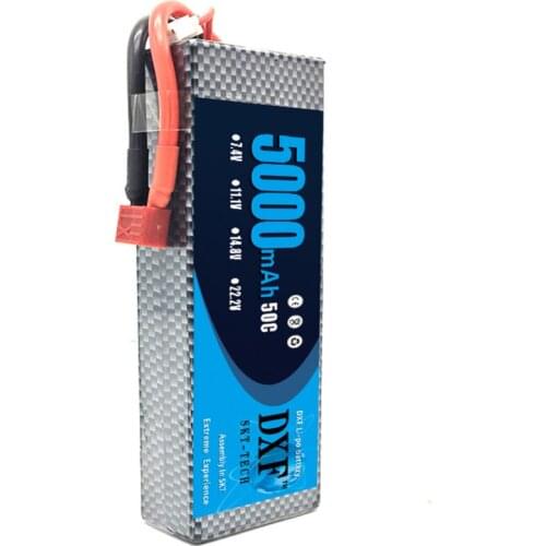 DXF 7.4V 5000mAh 50C 100C 2S Lipo Battery AKKU Bateria Tplug For RC Truck Drone Helicopter 1:8 / 1:10 Car Quadcopter