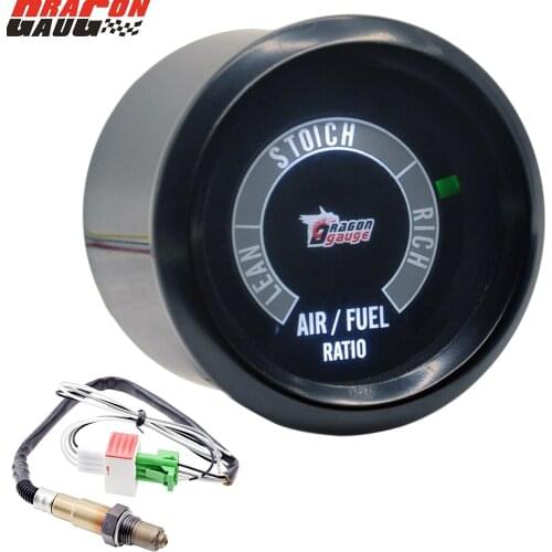 Dragon 52mm 2 " Auto Electronic Digital LED Car Engine Air Fuel Ratio Gauge For Narrowband Oxygen Lean Rich Meter Free Shipping
