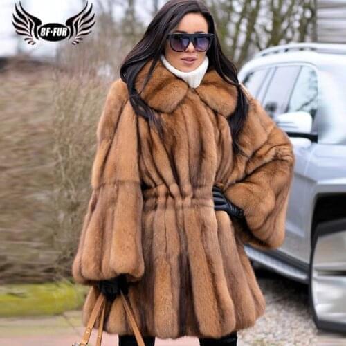 BFFUR Winter Real Mink Fur Coats Luxury Women Natural Mink Fur Coat Genuine High Quality Fashion Fur Overcoats Woman 2021 New