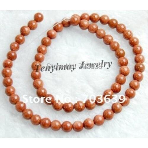 16"/strand 6mm gold sand stone loose beads free shipping, Pallisandro Classico beads, glidstone stone beads for DIY