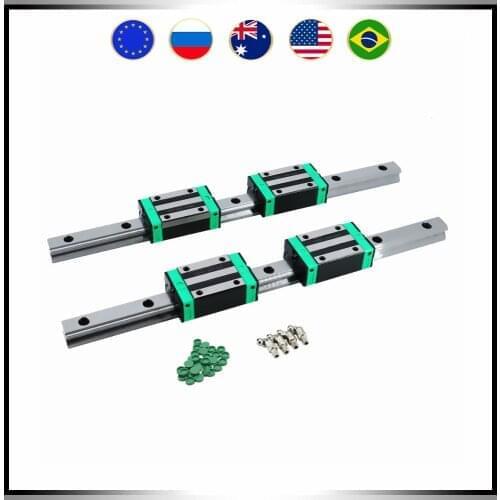 CNC guides 2 PCS HGR15 1200mm linear guide rail + 4 pcs HGH15CA / HGW15CC sliders block bearings for CNC Router