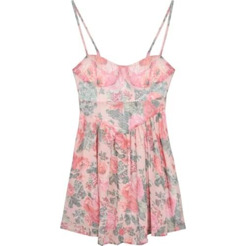 Floral print sexy bodycon Mini dress Women new sleeveless short dress Party club elegant backless vestidosSummer fashion 2021