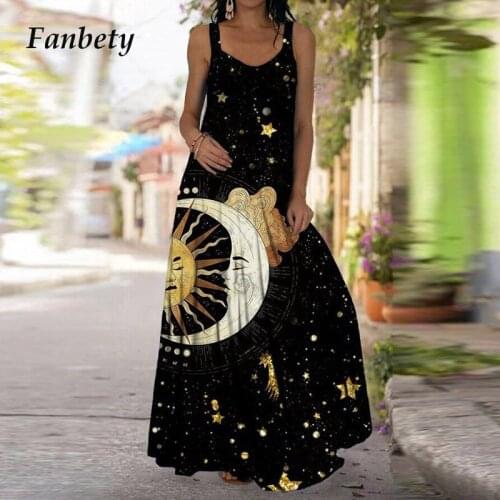 Elegant Sexy Off Shoulder Spaghetti Strap Long Party Dress Women Print Sleeveless Backless Dress Lady Casual Loose Beach Dress