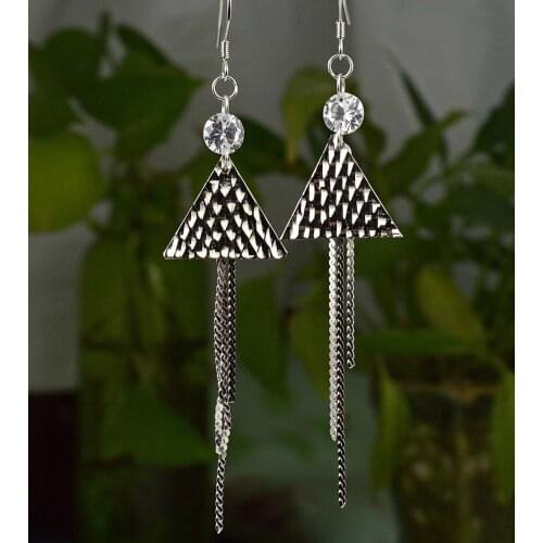 Guarantee Plain 925 Sterling Silver, CZ, Cubic Earrings, 80 mm, 2.9g, EA31173