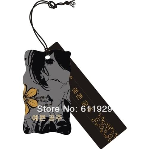 Customized clothing bags paper hang tags/tags/garment label swing tags/printed label/cardboard hang tag 1000 pcs a lot