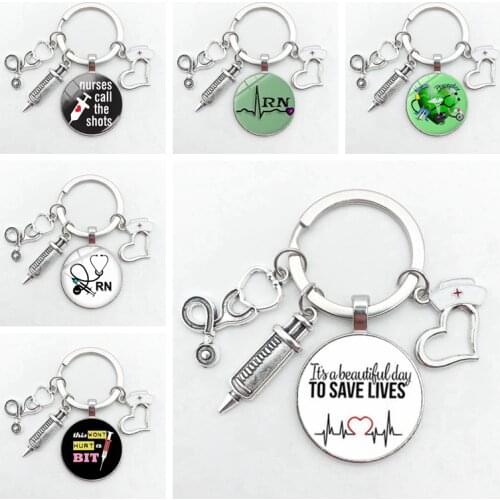 Beautiful Doctor Angel Pattern Badge Keychain Mini Medical Model Best Nurse Day Keychain Medical Graduation Gift