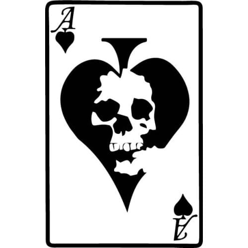 Creative Fashion Bone Poker Car Decal Styling Sticker Motorcycle Sticker Pvc Motorcycle Car Decal Sticker, Black/white,15cm*10cm