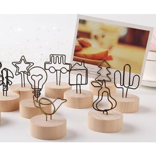 Creative Round Wooden Photo Clip Memo Business Card Pendant Household Goods Photo Frame DIY Family Photo Decoration