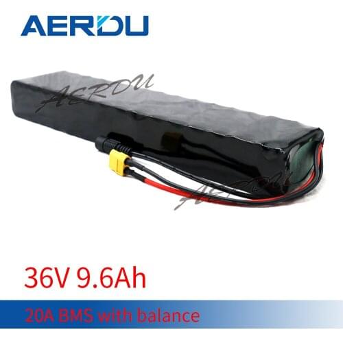 AERDU 36V 9.6Ah 10S3P 10Ah 600watt lithium-ion battery pack for m365 42V Electric Bike Scooter Motorcycle with 20A BMS