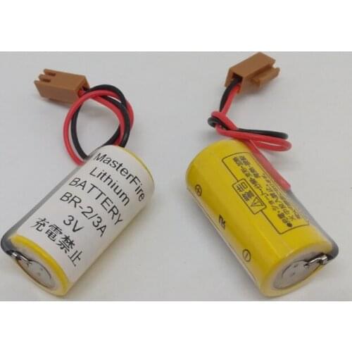 MasterFire 20pcs/lot BR-2/3A 3V 1200mAh Lithium Backup Battery BR-2/3AG BR2/3AE2P CR17335 For FANUC CNC System Industrial Use