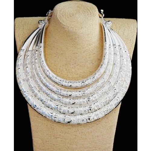 Miao Silver Hmong Jewelry Chinese Folk Style Miao Dance Costume Collar Accessories Bijoux Femme 12 Zodiac Hmong Necklace