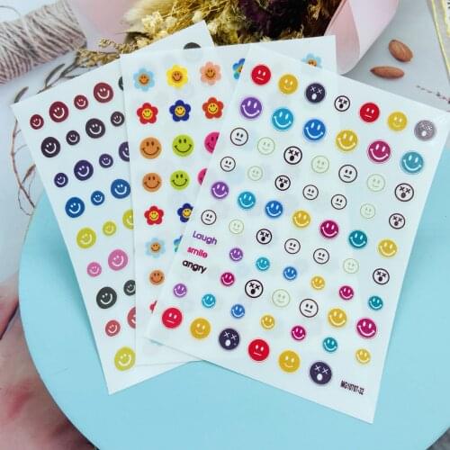 DIY Japanese Style Fashion Nail Stickers Thin Light Traceless Dry Nail Decals Smiles Funny Emoticons Nail Foil Manicure Nail Art