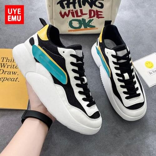 UYEEMU Summer Mens Shoes 2021 New Breathable Thick-Soled Bread Shoes Super Hot Personality Color Matching Sneakers Size 39-44