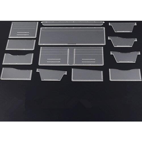 13Pcs New Clear Acrylic Wallet Pattern Stencil Template Set Leather Craft DIY Tool Sewing pattern sewing stencils