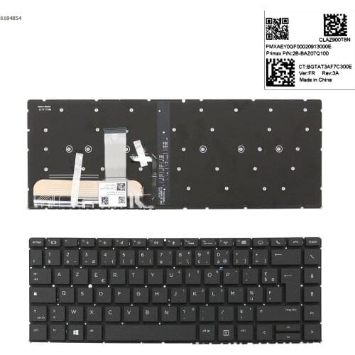 New Replacement FR Keyboard for HP EliteBook Folio 1040 G5 BLACK Without Frame With Backlit French Layout