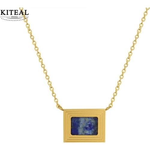 KITEAL Hot New Fashion Gold Vermeil Maiden pendant Oil painting lapis lazuli tattoo choker christmas gift