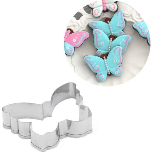 New Butterfly Shape Stainless Steel Cookie Cake Cutters set DIY Biscuit Pastry Kitchen Baking Mold Fondant Party Decor CJ143