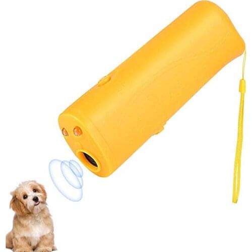 Pet Dog Repeller Anti-bark trainer Stopper Dog Training Device LED Ultrasonic 3 in 1 Anti Barking Ultrasonic Without Battery
