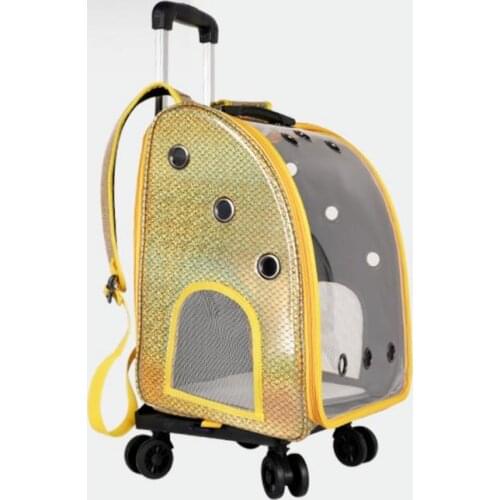 New Transparent Pet cats Bags Trolley Box carrier Portable Cage Backpack Large Capacity Luggage expandable
