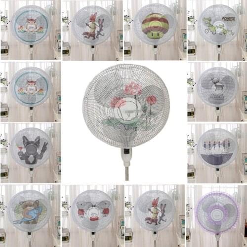 Mesh Eye Electric Fan Dust Cover Household Protection Cap Dustproof Round Baby Safety Fan Cover Storage Bag Organizer