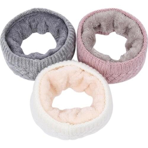13#1Pc Winter Warm Brushed Knit Neck Warmer Circle Go Out Wrap Cowl Loop Snood Shawl Outdoor Ski Climbing Scarf For Men Women