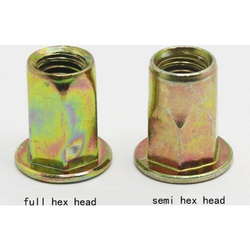5/10/20pcs M4 M5 M6 M8 M10 M12 Carbon Steel Hex Hexagon Flat Head Binding Rivet Nut Insert Rivnut Nutsert Metric Thread