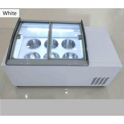 The latest Refrigerator Ice Cream Display Cabinet For Commercial Hard Ice Cream Showcase 6 Round Barrels Freezer 220v