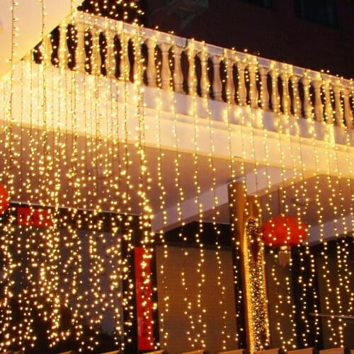 8M x 3M 800 Garland Light Curtain Icicle LED Christmas Fairy Lights Xmas Wedding Decorations For Bedroom Party Holiday Lighting