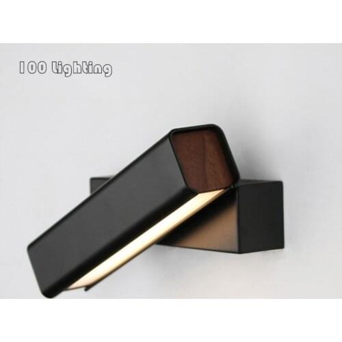 With Switch LED wall Light 360 Degree Rotation Living room Bedroom Wall Sconce White Black Metal Surface Mount Nordic Lighting