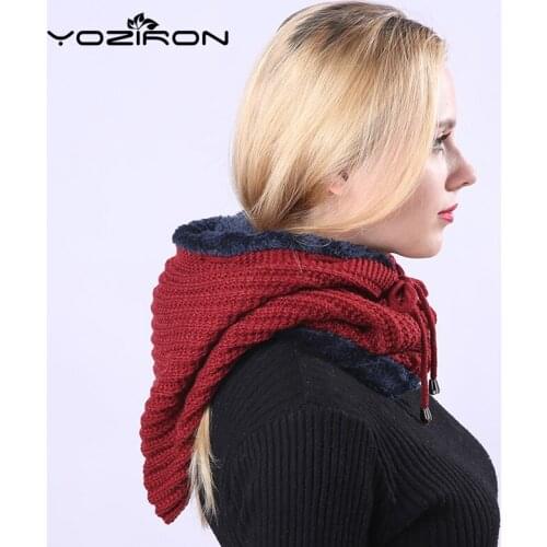 YOZIRON Women Men Winter Hat Scarf Sets Adults Casual Velvet Thicken Neck Warmer Slouchy Beanie Cap Ladies Skullies Ski Mask
