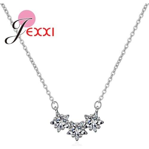 High Quality 925 Silver Hot Selling Clear Cubic Zirconia Star Shape Design Pendant Necklace For Women Female Jewelry Gift