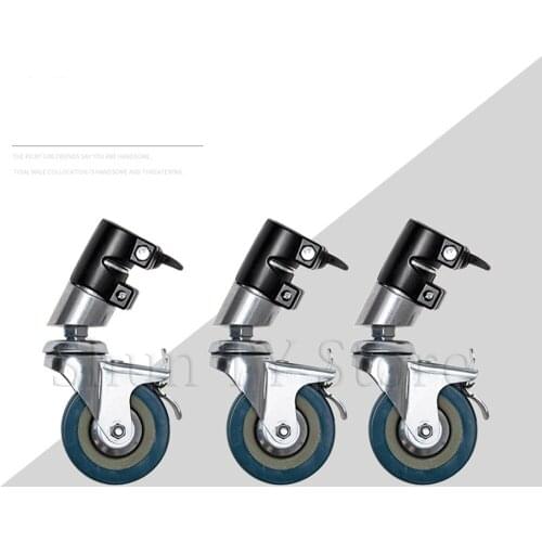 1/2/3Pcs Swivel Caster Wheel with Durable Metal Construction for Light Stand with 25mm Diameter Leg, Suitable for Studio Video